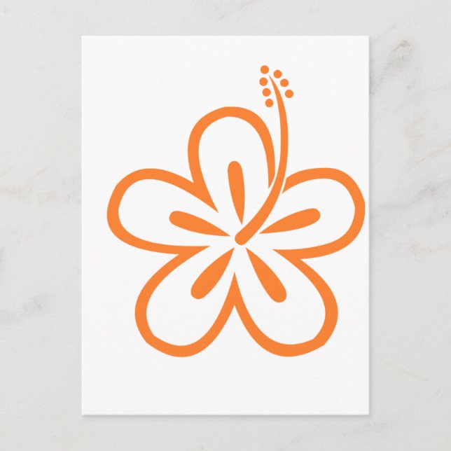 Orange Hibiskus Blume Postkarte (Vorderseite)