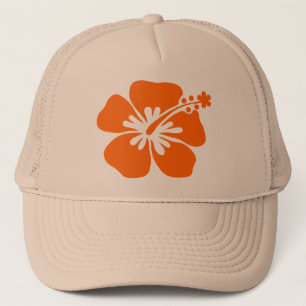Orange Hibiskus-Blume Truckerkappe