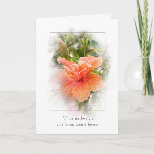 orange Hibiskus für Beileid Karte (Vorderseite)