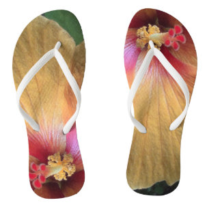 Orange Hibiskus Ruffle Flip Flops