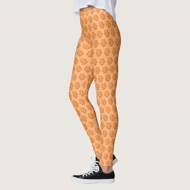 Orange Hibiskus Tropical Hawaiian Blume Island Leggings (Links)