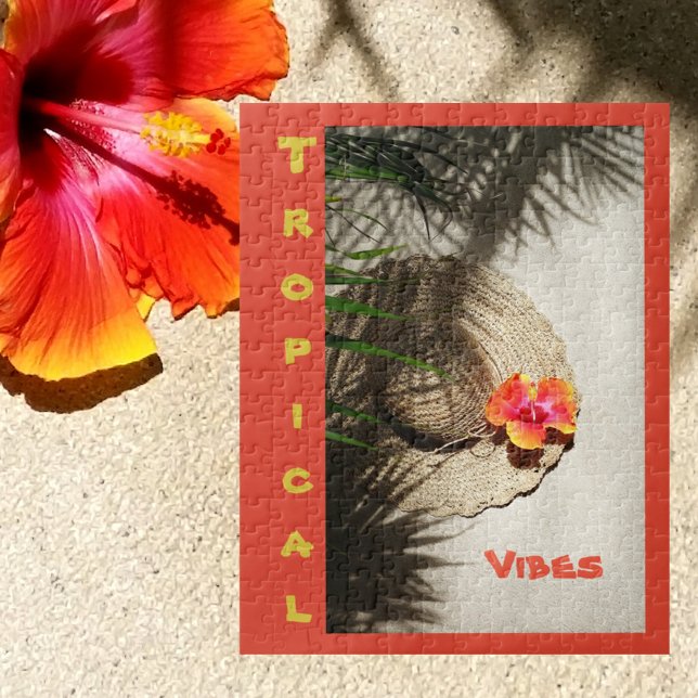 Orange Hibiskus Tropical Vibes Puzzle (Von Creator hochgeladen)