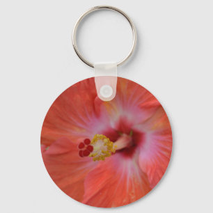 Orange Hibisus Schlüsselkette Schlüsselanhänger