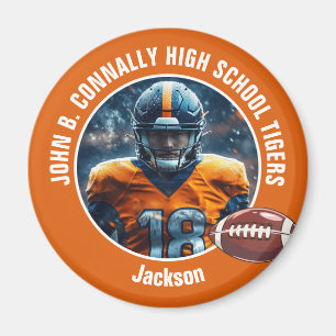 Orange High School Football Player Foto Magnet