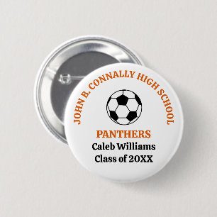 Orange High School Fußballmannschaft Personalisier Button