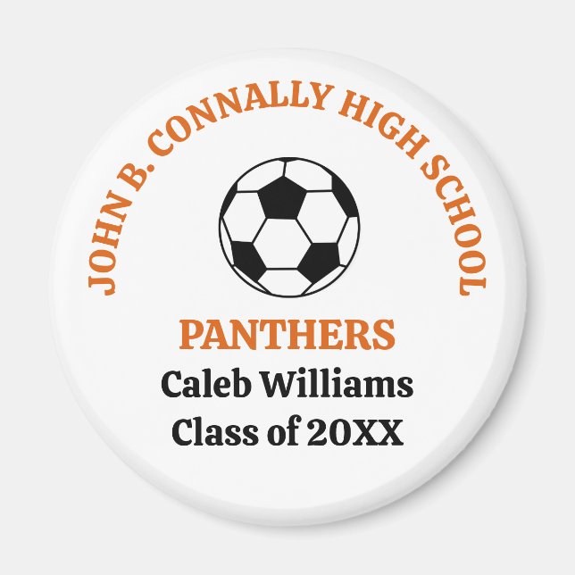 Orange High School Fußballmannschaft Personalisier Magnet (Vorne)