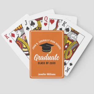 Orange High School Graduate Custom 2025 Abschluss Spielkarten