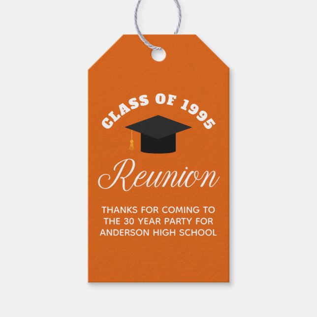 Orange High School Wiedersehen Personalisiert Part Geschenkanhänger (Vorderseite)