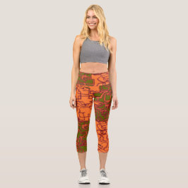 Orange High Waisted Capris