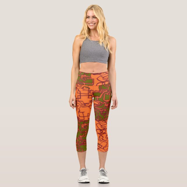 Orange High Waisted Capris (Vorderseite)
