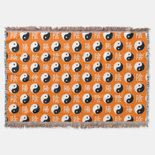 Orange Hintergrund Chinesisches Yinyang-Muster Decke