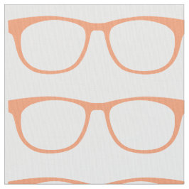 Orange Hipster Geek Glasses Fabric Stoff