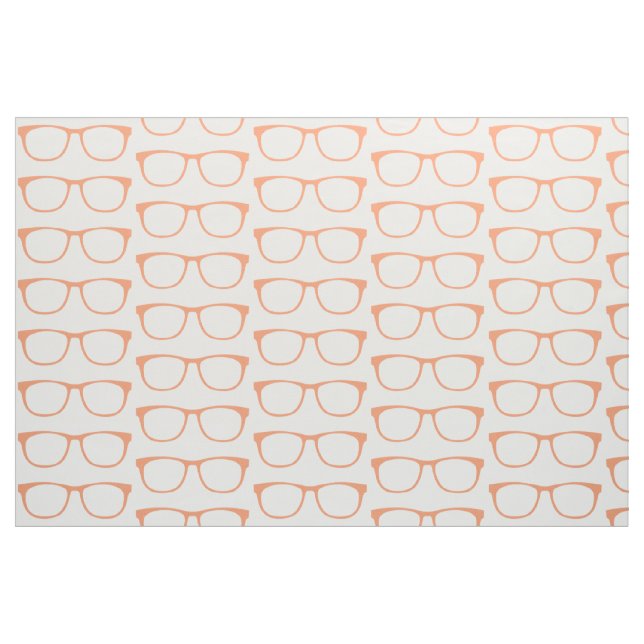 Orange Hipster Geek Glasses Fabric Stoff (Fat Quarter (45,7 x 55,9 cm))
