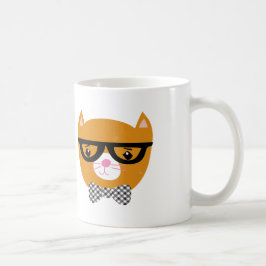 Orange Hipsterkatzen-Tasse Tasse