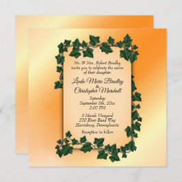 Orange Hochzeit im Herbst Einladung