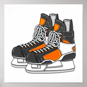 Orange Hockey-Skate Poster