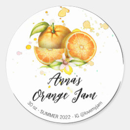 *~* Orange Homemade Jelly Jam Preserve AP30 Runder Aufkleber