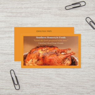 Orange Homestyle Türkei Zuhause gekochte Lebensmit Visitenkarte