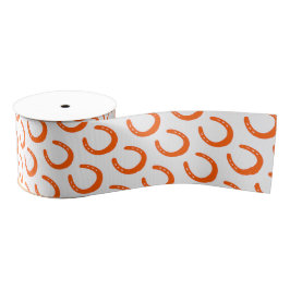 Orange Horseshoe Silhouette Moderner Reiterspass Ripsband