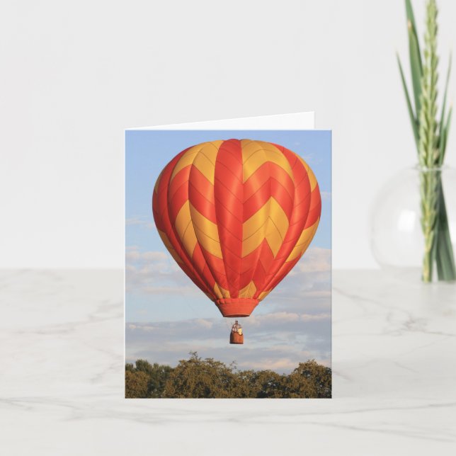Orange Hot Air Ballon at Dawn Note Card Dankeskarte (Vorderseite)