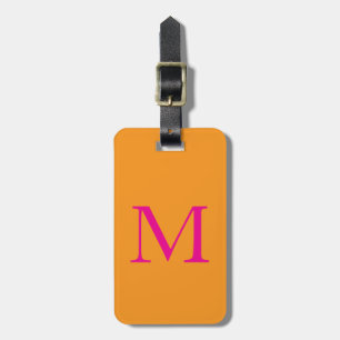Orange Hot Pink Monogramme Name Geschenk Gastgesch Gepäckanhänger