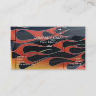 orange hotrod Flammen auf Schwarzem Visitenkarte