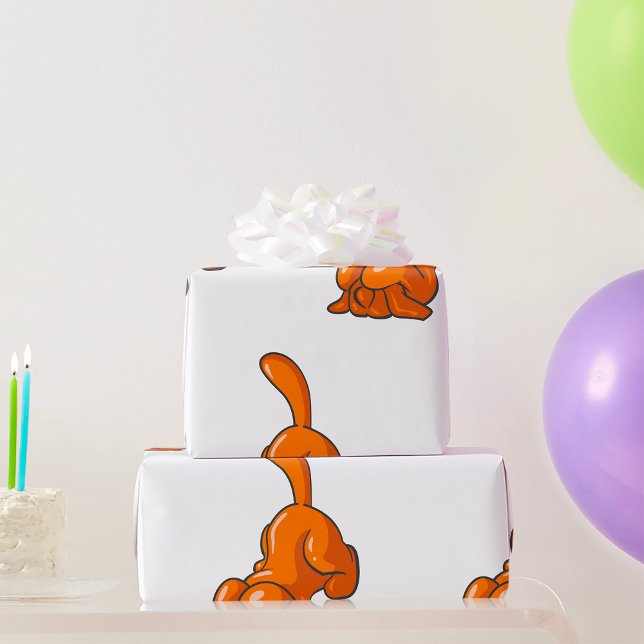 Orange Hound Hund Geschenkpapier (Von Creator hochgeladen)