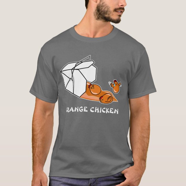 Orange Huhn-Entweichen T-Shirt (Vorderseite)