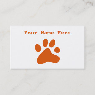 Orange Hundetatze Visitenkarte