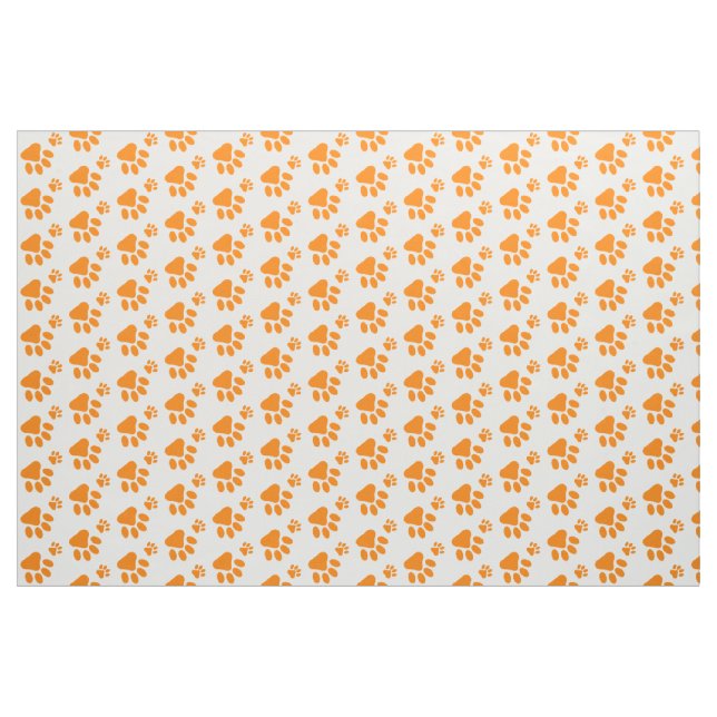 orange Hundetatzen-Druckmuster Stoff (Yard (91,4 cm))