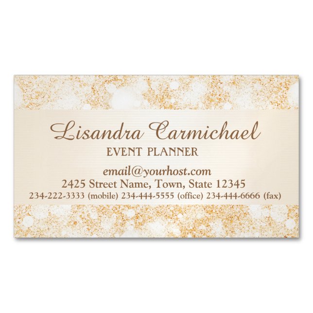 Orange Ice Bokeh Magnetic Business Card Magnetische Visitenkarte (Vorderseite)