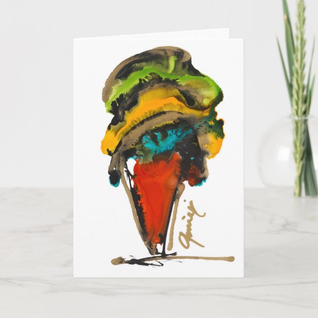 Orange Ice Creme Cone Lovitude Blank Note Card Dankeskarte (Vorderseite)