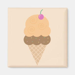 Orange Ice Creme Cone Magnet