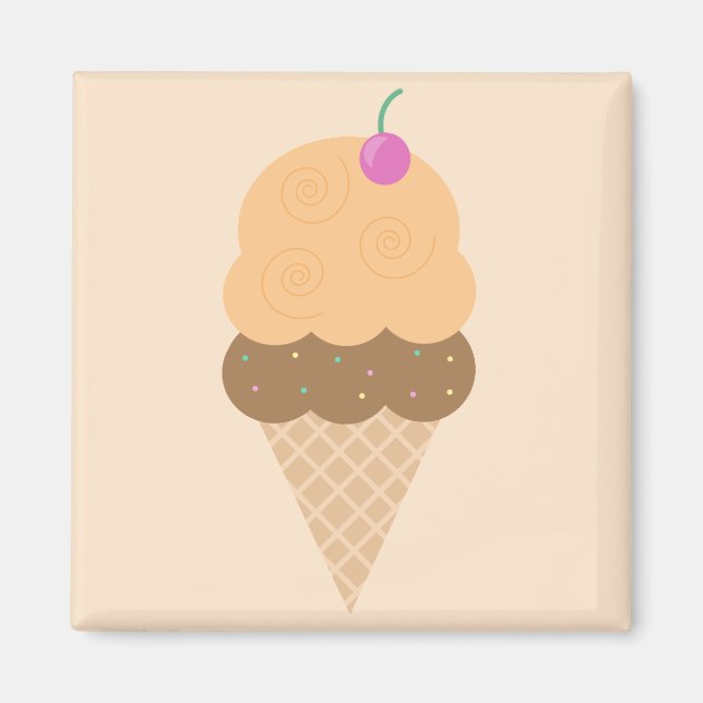 Orange Ice Creme Cone Magnet (Vorne)