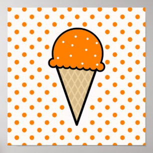Orange Ice Creme Cone Poster