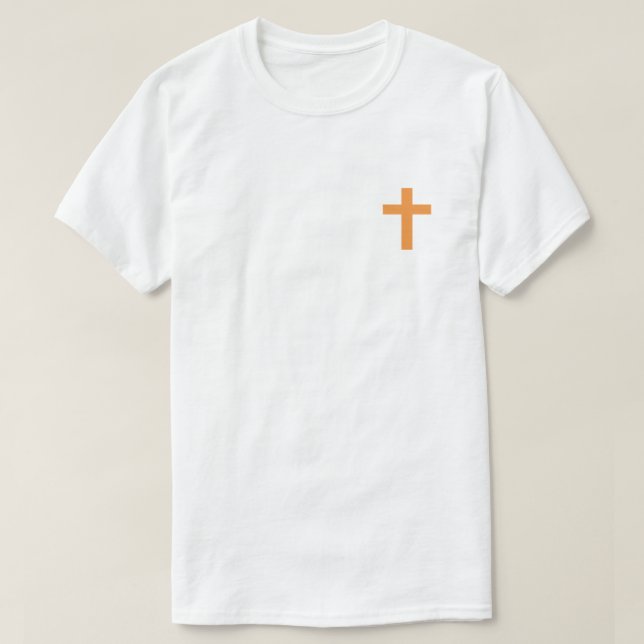 Orange ich glaube an Jesus T - Shirt (Design vorne)