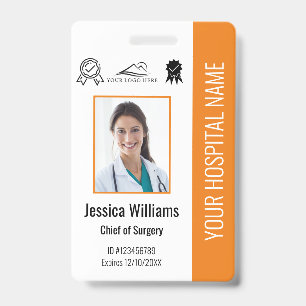 Orange ID für das Foto von Krankenhausmitarbeitern Ausweis