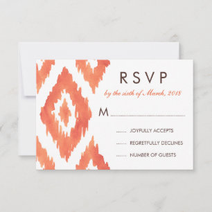 Orange Ikat RSVP Karte