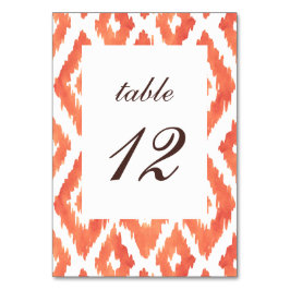 Orange Ikat Tischnummer