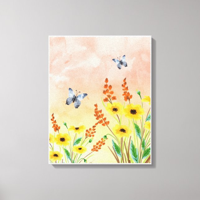 Orange Illustration Blume Leinwand (Vorderseite)