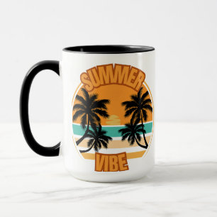 Orange Illustrative Summer Time Artwork Tasse