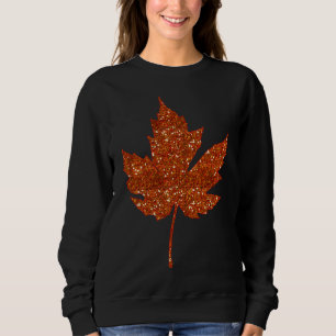Orange Imitat-Glitzer-Blatt Sweatshirt