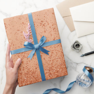 Orange Imitats Glitzer Geschenkpapier