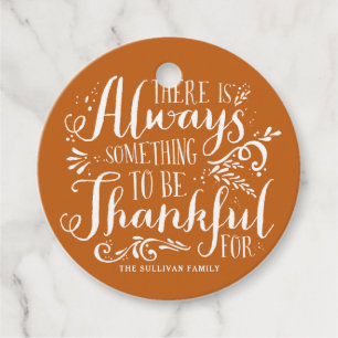 Orange immer dankbar Erntedank für Zitat Geschenkanhänger