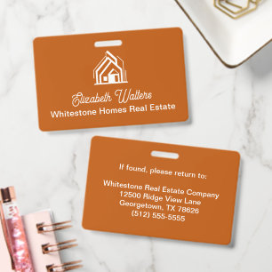 Orange Immobilienunternehmen Haus Custom Makler Ausweis
