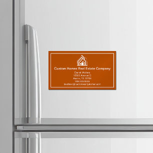 Orange Immobilienunternehmen Home Realtor Magnetische Visitenkarte
