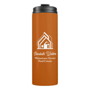 Orange Immobilienunternehmen Individualisierter Ma Thermosbecher