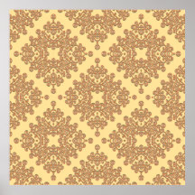 Orange in cremefarbenem arabesque Design