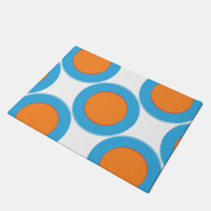 Orange in den blauen Punkten Fußmatte