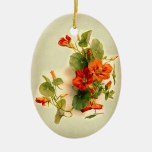 Orange indische Kresse Keramik Ornament